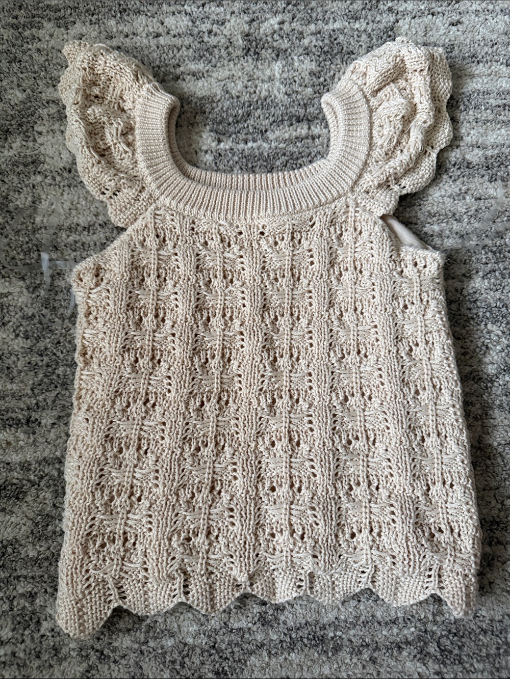 btween Cream Knit Sleeveless Sweater Top